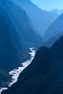 Yang Tze rivier bij valavond